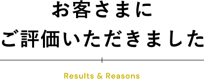 お客さまにご評価いただきました